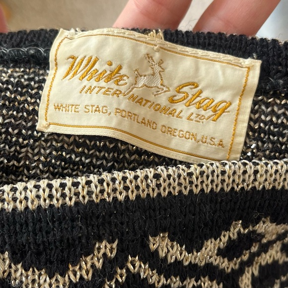 Vintage black gold metallic abstract sweater - Picture 10 of 10